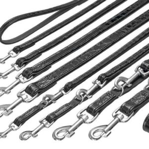 Karlie BUFFALO KROKO Büffelleder-Leine - Schwarz - 18 mm, 100 cm