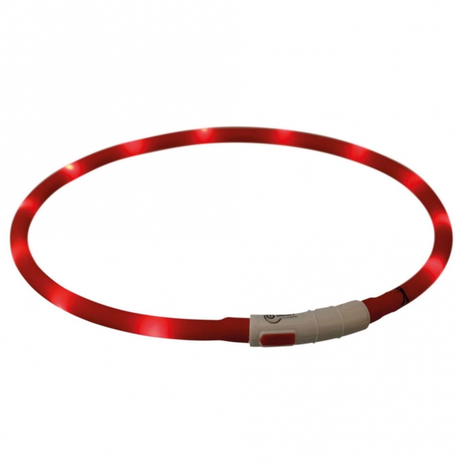 Trixie Flash Leuchtring USB aus Silikon - rot – Bild 3