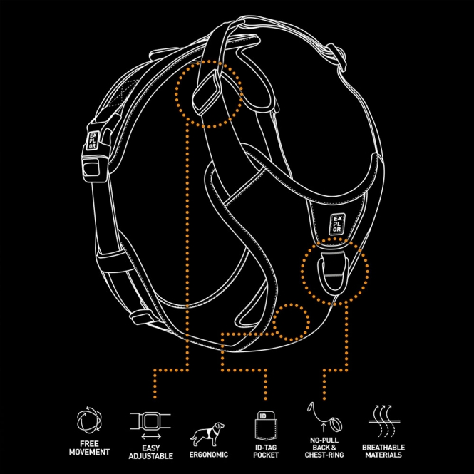 Duvoplus EXPLOR Ultimate Fit No-Pull-Geschirr - Undercover Green - L - 48-58cm - 58-81cm – Bild 3