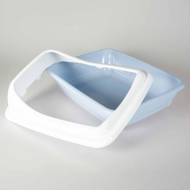 Duvoplus Katzentoilette Birba mit Rand - Azzuro - M - 46 x 35 x 20cm – Bild 3