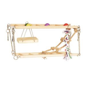 Duvoplus Holzhängebrücke mit Schaukel