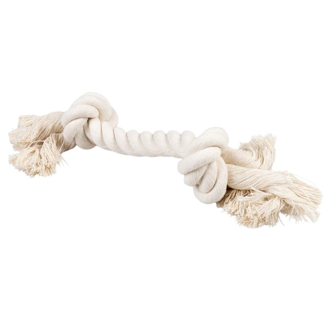 Duvoplus ECO Baumwoll-Tau mit 2 Knoten - weiß - 44cm / 285g – Bild 3